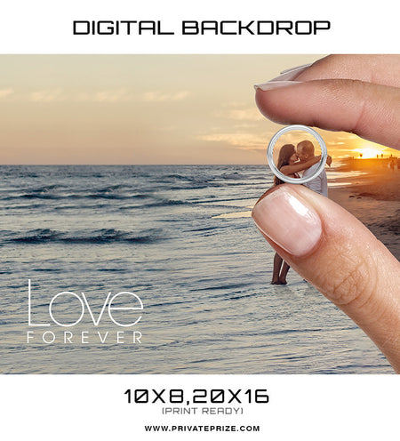 The Proposal on the Beach  Digital Background Template - Photography Photoshop Template
