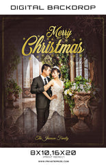 Merry Christmas Johnson Family Digital Backdrop Template