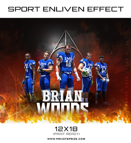 Brian Woods  - Football Themed Sports Photography Template - Photography Photoshop Template