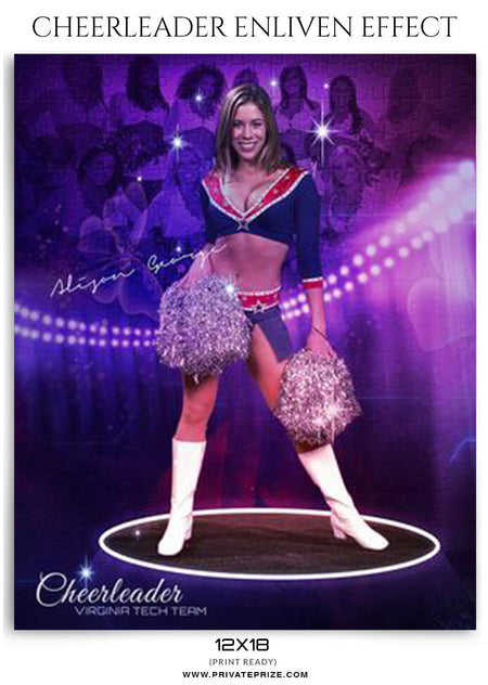 Virginia Cheerleader - Enliven Effects Photoshop Template - Photography Photoshop Template