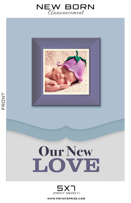 New Born Announcement Card - Photography Photoshop Template