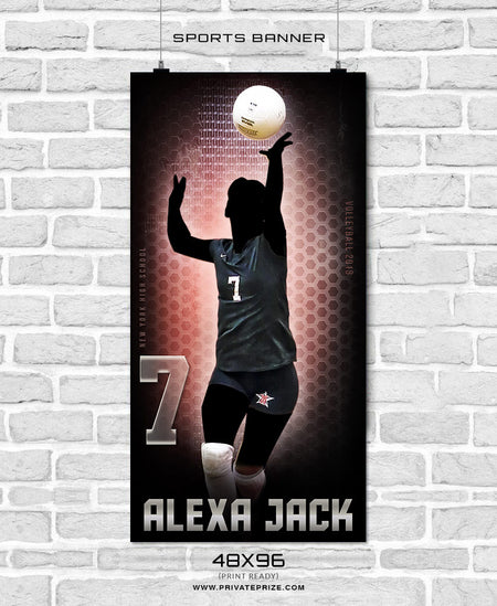 Alexa Jack - Volleyball Sports Banner Photoshop Template - Photography Photoshop Template