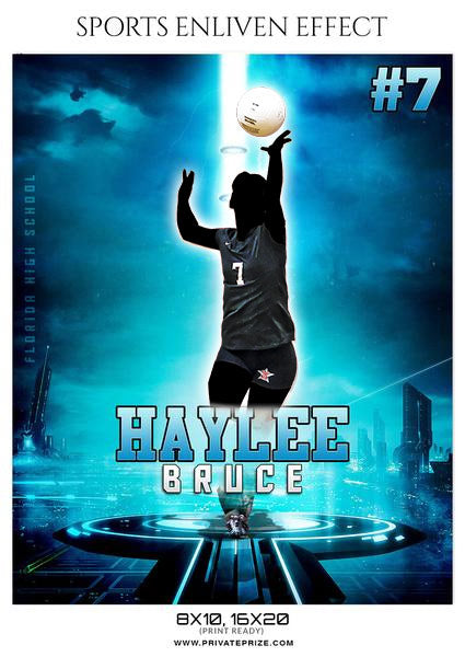 HAYLEE BRUCE-VOLLEYBALL SPORTS TEMPLATE- ENLIVEN EFFECTS - Photography Photoshop Template