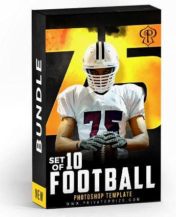 Best Selling Football Bundle Photography Photoshop Template - PrivatePrize - Photography Templates