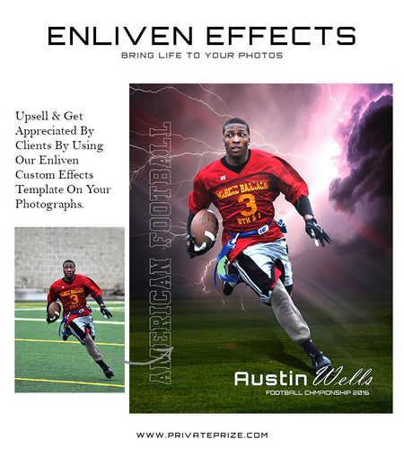 Sports Football Photography- Enliven Effects - Photography Photoshop Template