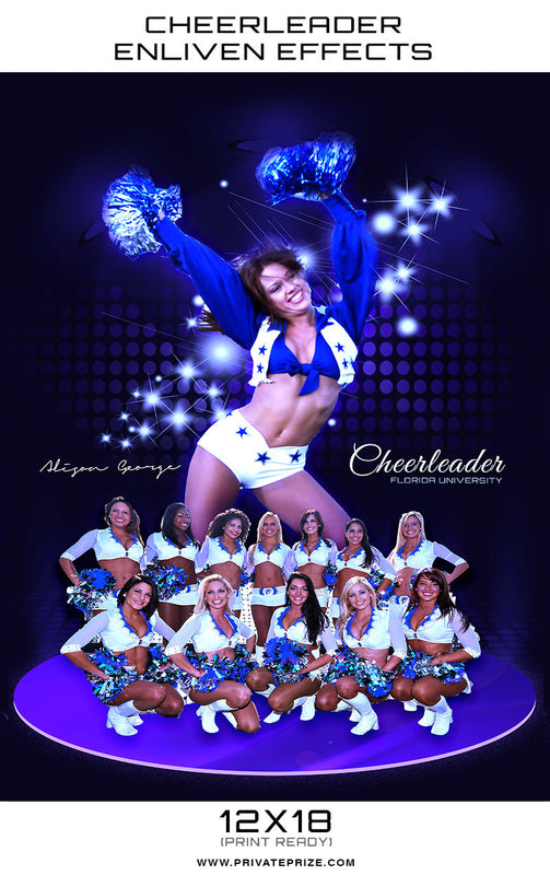 Florida Cheerleader - Enliven Effects Photoshop Template - Photography Photoshop Templates