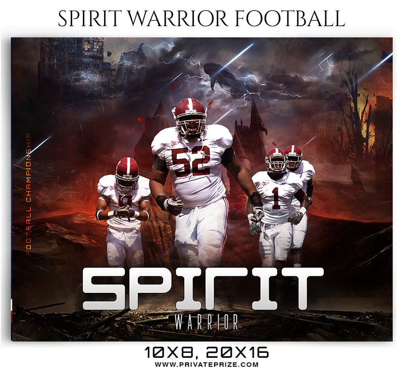 Spirit Warrior Football Sports Photography Template - Photography Photoshop Template
