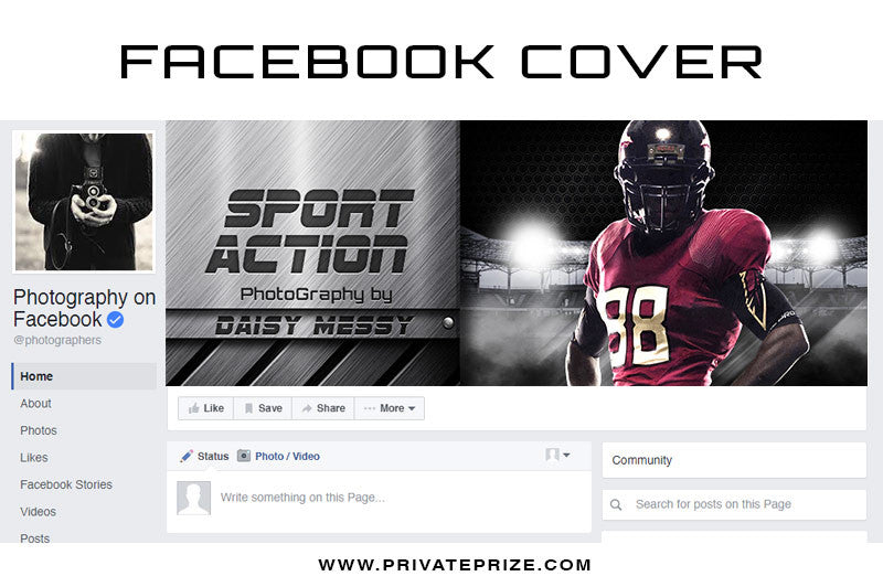 Facebook Timeline Cover Sport Action - Photography Photoshop Template