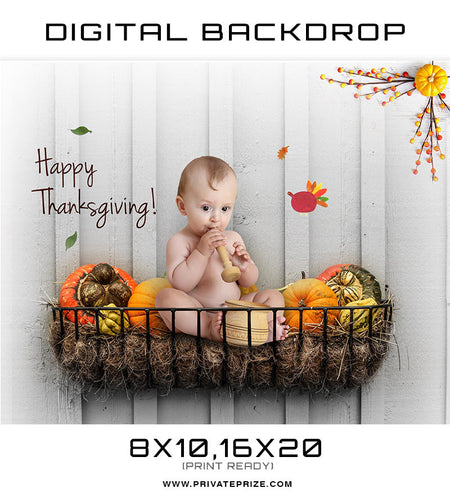 Thanksgiving  Digital Background Template - Photography Photoshop Template
