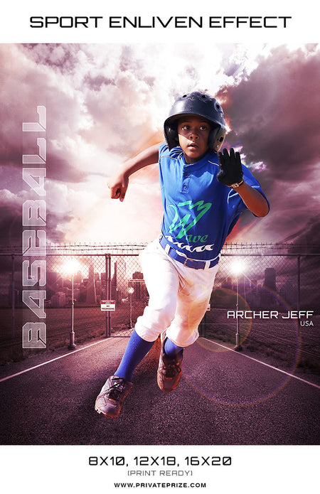 Archer Jeff Baseball High School Sports - Enliven Effects - Photography Photoshop Template