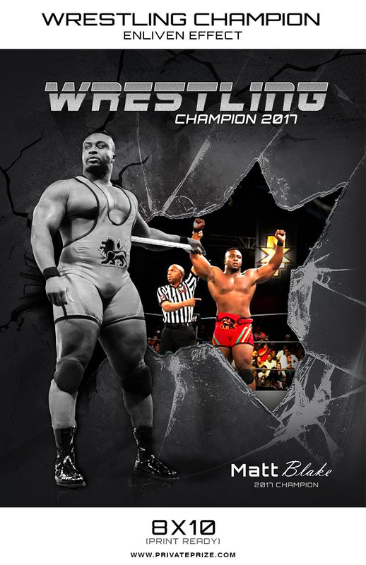 Matt Wrestling Champion - Enliven Effects - Photography Photoshop Template