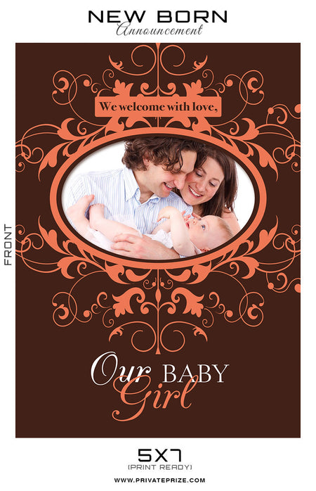 New Born Announcement - Photography Photoshop Template