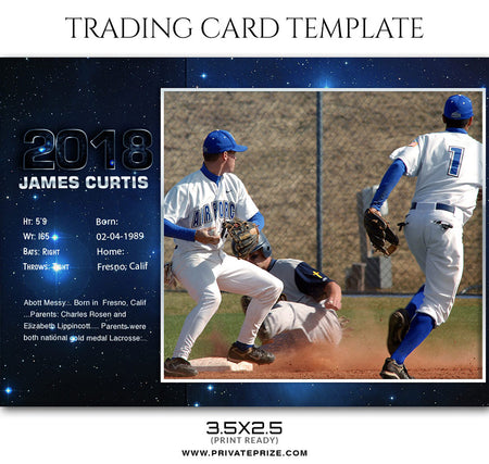 Camden Jayce - Basketball Sports Trading Card Template - Photography Photoshop Template