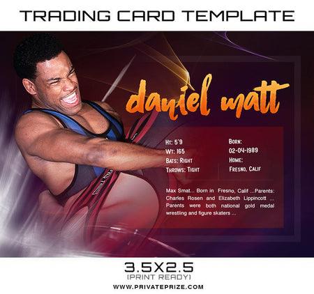 Daniel Matt Sports Trading Card Template - Photography Photoshop Template