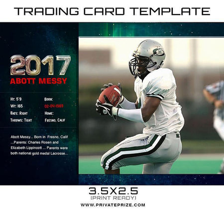 Abot Sports Trading Card Template - PrivatePrize - Photography Templates