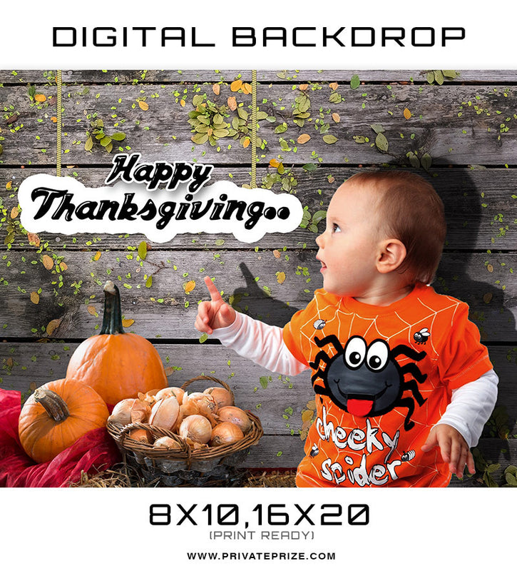 Thanksgiving Pumpkin and Cheeky Spider Digital Background Template - Photography Photoshop Template