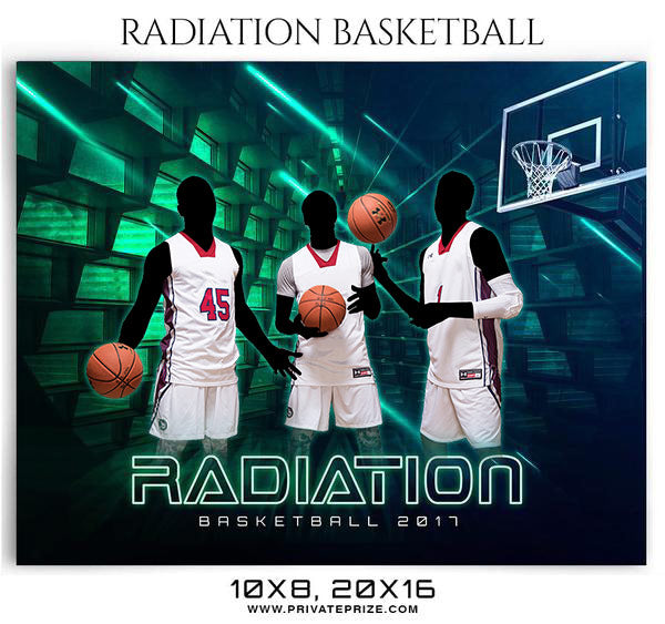 Radiation Basketball Themed Sports Photography Template - Photography Photoshop Template