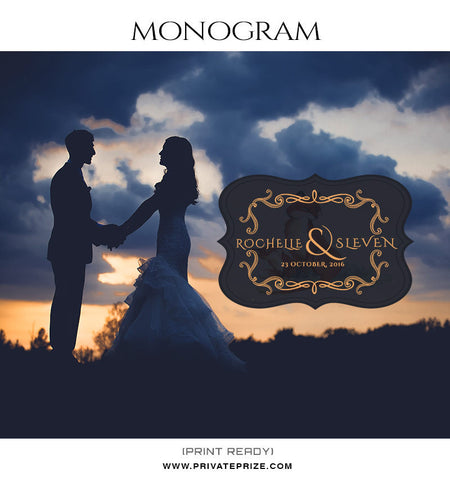 Couple in Love Monogram - Photography Photoshop Templates