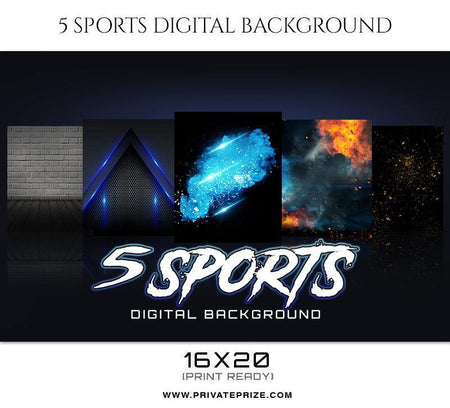 5 Sports Digital Background - PrivatePrize - Photography Templates