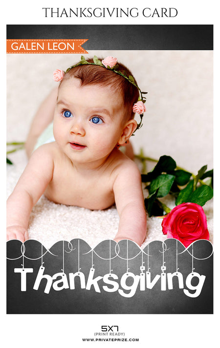 Galen Leon- Thanksgiving card Digital Backdrop - Photography Photoshop Template