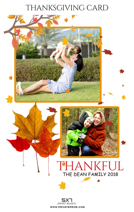 The Dean Family - Thanksgiving card - Photography Photoshop Template
