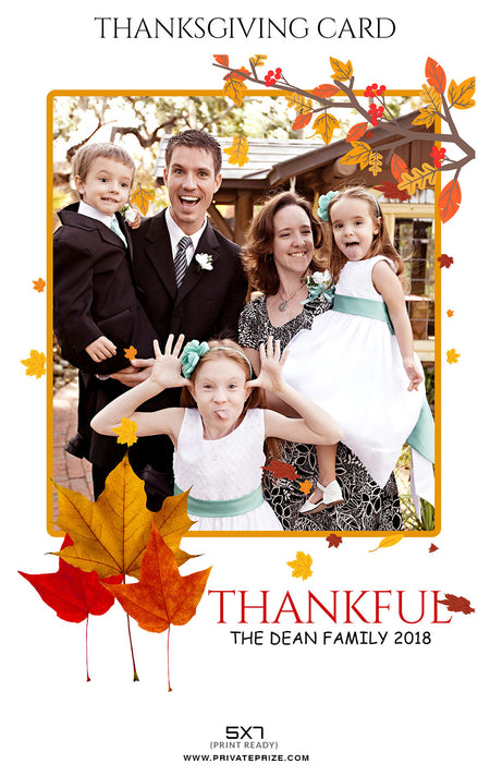 The Dean Family - Thanksgiving card - Photography Photoshop Template