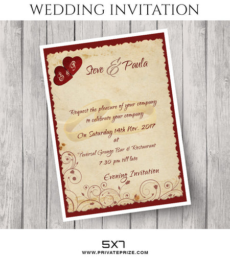 Steve and Paula Wedding Invitation Card - Photography Photoshop Template