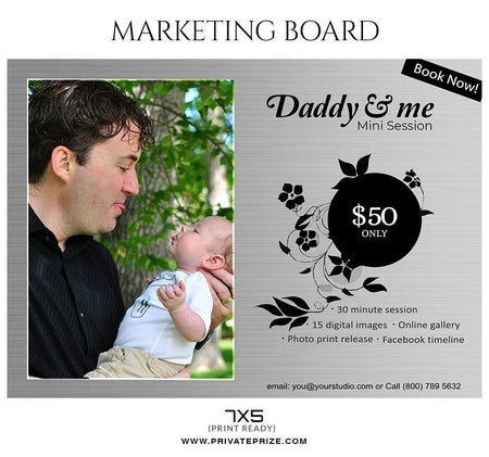 Daddy & me - Father's Day Marketing Board Flyer Templates - PrivatePrize - Photography Templates