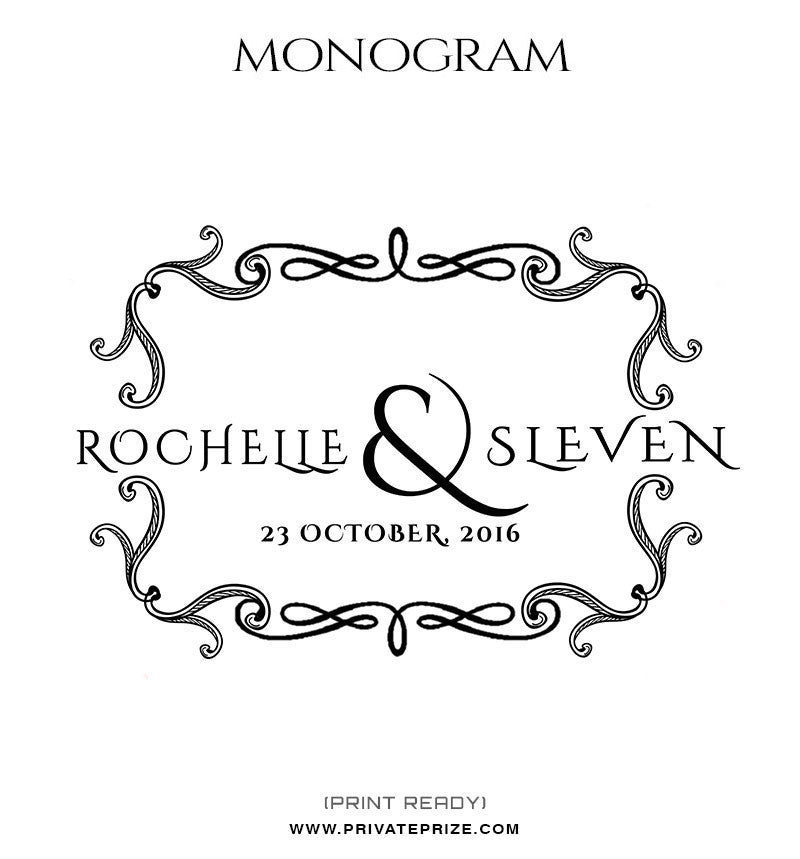 Couple in Love Monogram - Photography Photoshop Templates