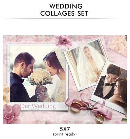 Wedding Collage Set - Kiss Now - Photography Photoshop Templates