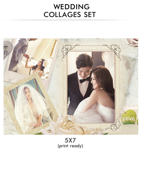 Wedding Collage Set - Love Moments - Photography Photoshop Templates