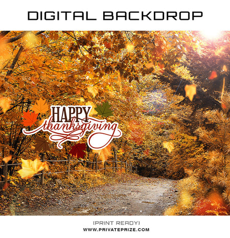 Thanksgiving  Digital Backdrop Template - Photography Photoshop Template