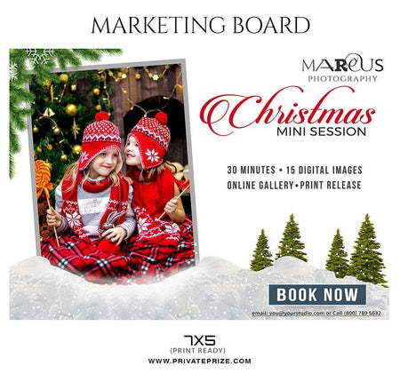 Christmas marketing Banner - Mini Session Flyer Template for Photographers - PrivatePrize - Photography Templates
