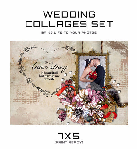 Wedding Collage Set - Always Love - Photography Photoshop Templates