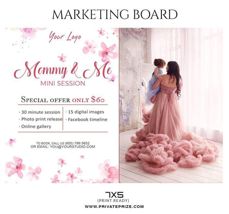 Mommy $ Me - Mother's Day Marketing Board Flyer Templates - PrivatePrize - Photography Templates