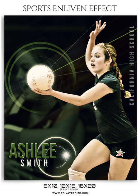 Ashlee Smith Volleyball Sports Photography Template- Enliven Effects - Photography Photoshop Template