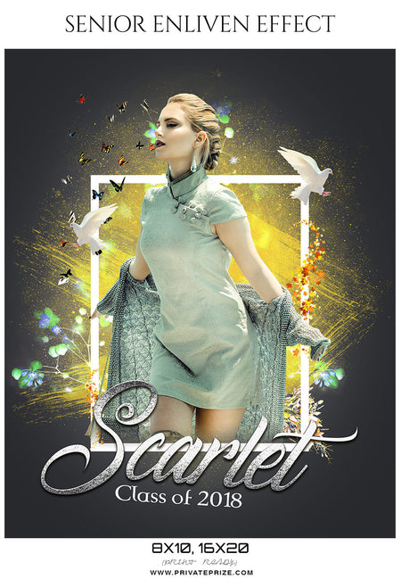 Scarlet - Senior Enliven Effect Photography Template - Photography Photoshop Template