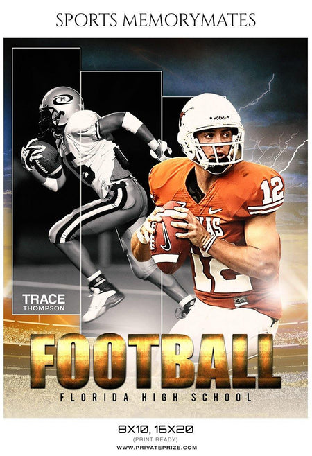 Trace Thompson - Football Memory Mate Photoshop Template - PrivatePrize - Photography Templates