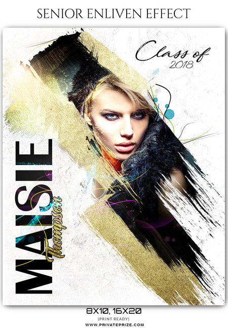Maisie Thompson - Senior Enliven Effect Photography Template - Photography Photoshop Template