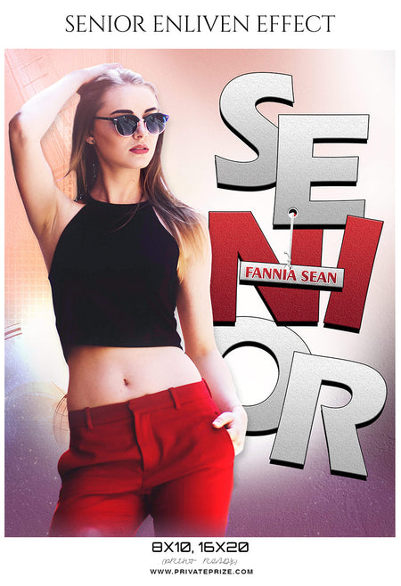 Fannia Sean - Senior Enliven Effect Photoshop Template - Photography Photoshop Template