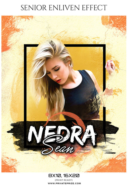 Nedra Sean  - Senior Enliven Effect Photography Template - Photography Photoshop Template