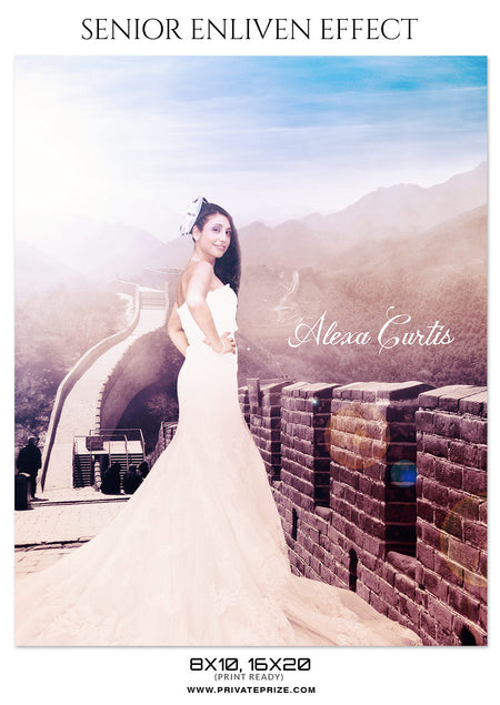 ALEXA CURTIS - GREAT WALL OF CHINA - SENIOR ENLIVEN EFFECT - Photography Photoshop Template