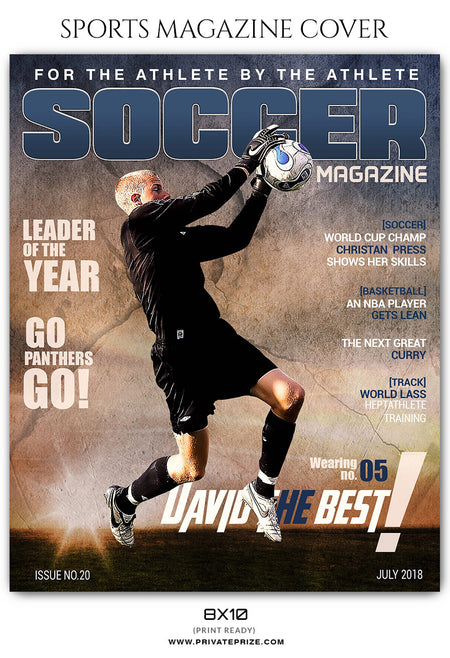 David Thompson - Soccer Sports Photography Magazine Cover - Photography Photoshop Template