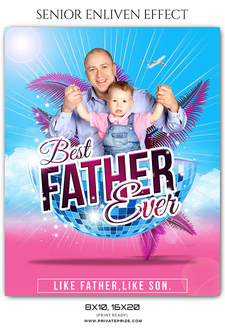 Like Father Like Son - Fathers Day Photography Template - Photography Photoshop Template