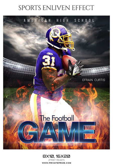 Efrain Curtis - Football Sports Enliven Effects Photography Template - PrivatePrize - Photography Templates