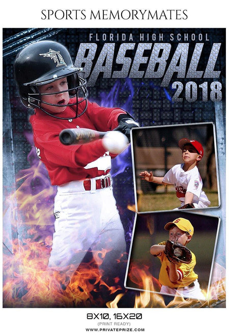 Baseball Sports Memory Mate Photography Template - PrivatePrize - Photography Templates