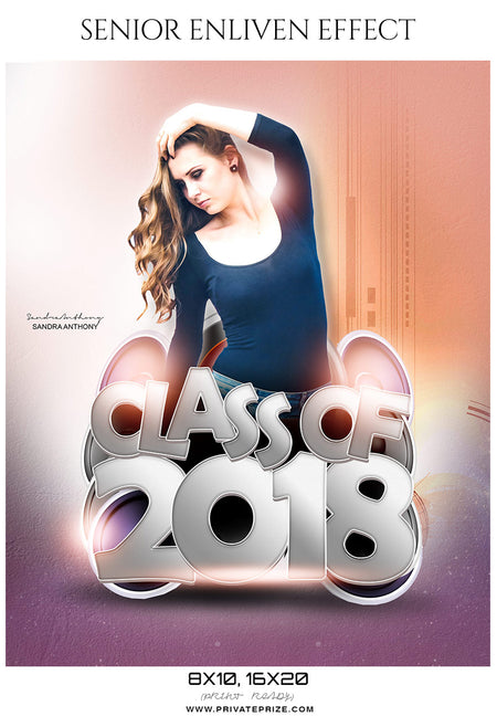 Sandra Anthony - Senior Enliven Effect Photography Template - Photography Photoshop Template