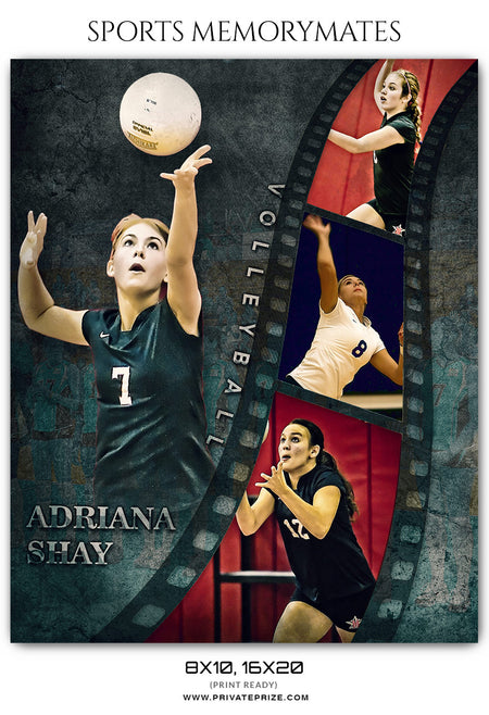 Adriana Shay Volleyball Sports Memory Mates Photoshop Template - Photography Photoshop Template