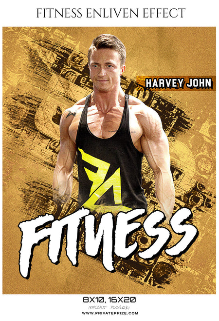 Harvey John - Fitness Sports Enliven Effects Photography Template - Photography Photoshop Template