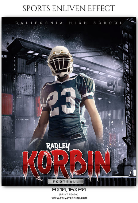 Radley Korbin - Football Sports Enliven Effects Photoshop Template - Photography Photoshop Template